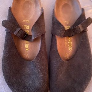 Birkenstock Boston Clog Brown Suede Leather 39